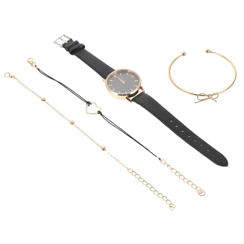 SAFIGLE Damenuhren Satz Mit Armreifen Casual Armbanduhr Für Damen Vintage Schwarz Edelstahl Geschenkset Für Frauen von SAFIGLE