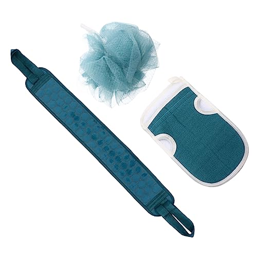 SAFIGLE 1 Satz Exfolierende Handtücher Rückenschrubber und Duschball Cyan für Sanfte Massage und Peeling für Beine und Rücken Bequem und Langlebig von SAFIGLE