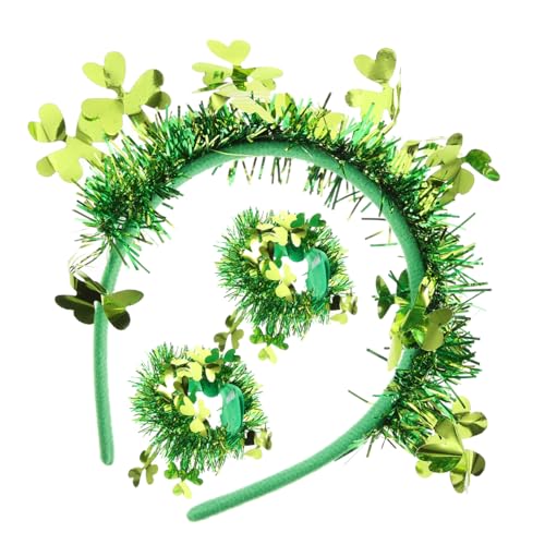 SAFIGLE 1 Satz Kleeblatt-Dekorationsset st patricks day haarschmuck St Patrick's Day Haarschmuck grüne Armbänder Bandanas st. Patrick's Day Haarschmuck st. Patrick's Day Stirnband Plastik von SAFIGLE