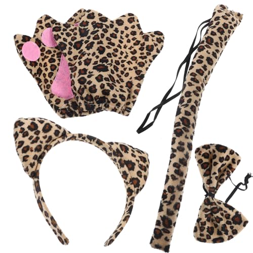 SAFIGLE 1 Satz Leoparden Ohren Stirnband Set für Erwachsene Cosplay Kostüm Zubehör für Karneval und Halloween Tierkostüm für Partys als Fotorequisiten Leicht und Tragbar von SAFIGLE