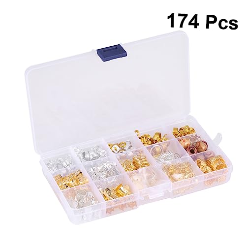 SAFIGLE 1 Satz Teiliges Dreadlocks Ringe mit Holzperlen und Tibetischem Silber Haarmanschetten Große Öffnung Schmuck für Damen Zubehör für Zöpfe und Dreadlocks von SAFIGLE