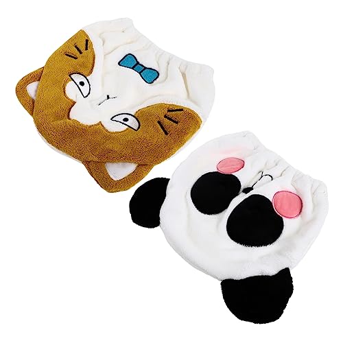 SAFIGLE 2 Stücke Duschhaube mit Cartoon Design Bequeme Badekappen für Damen Haar Trocknen Kappen aus Sanftem Material Reduzieren Hitze und Reibungsschäden Badezubehör von SAFIGLE