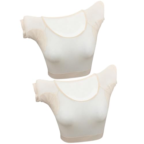 SAFIGLE 1 Satz Waschbare Achselpads Damen Schweißabsorbierendes Unterhemd Für Hochzeitskleider Atmungsaktive Elastische Unterwäsche Für Komfort Und Trockenheit Für Sommer 2 Stück von SAFIGLE