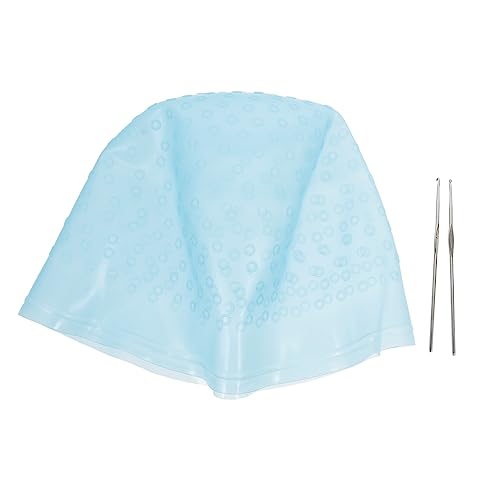 SAFIGLE 1 Satz Wiederverwendbare Silikon Haarfärbehüte mit Häkelnadeln für Professionelles und Privates Färben von Strähnen Hautfreundlich und Bequem für Kreative Haarstyles von SAFIGLE