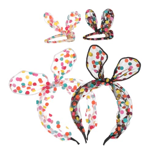 SAFIGLE 1 Satz ostern haarspangen haarschmuck kaninchenohren geschenktasche ostern zu ostern Anhänger Plüsch Party-Kopfbedeckung- Haarnadel für Mädchen Gittergewebe Colorful von SAFIGLE