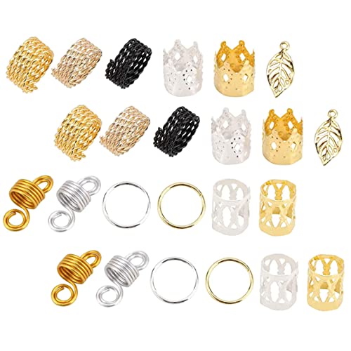 SAFIGLE 1 Schachtel Dreadlocks Ringe Set aus Kreative Haarschmuck Elemente für Dreadlocks Zöpfe und DIY Frisuren für Partys und Besondere Anlässe von SAFIGLE