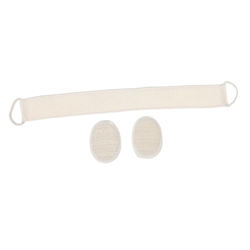 SAFIGLE 1 Set Badehandschuhe Und Badetücher Waschlappen Duschschrubber Nylonrücken Rückenbürste Duschrücken Peeling Schrubber Duschtuch Wiederverwendbar Beige Baumwolle Leinen von SAFIGLE