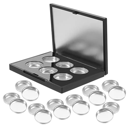 SAFIGLE 1 Set-Box Lidschatten-Box Highlight-Palette Pulver leere Make-up-Palette mit Gitter Container Quadrate Fächer weibliches Probenhalter Plastik Black von SAFIGLE