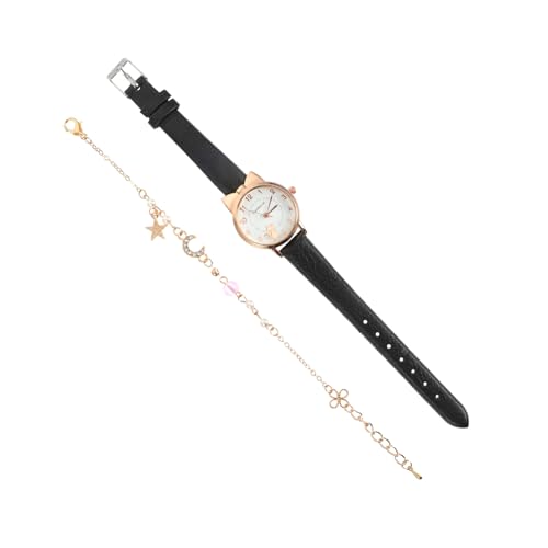 SAFIGLE Damen-Armbanduhr Und Stern-mond-Armband-Set Schlicht Und Stilvoll Mit Präzisem Quarzwerk Für Tägliche Und Besondere Anlässe von SAFIGLE