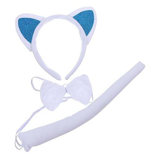 SAFIGLE Katzenohren Stirnband Und Für Cosplay Party Tier Ohren Haarband Fliege Kostüm Zubehör Für Bühnenauftritte Geburtstagsfeiern von SAFIGLE