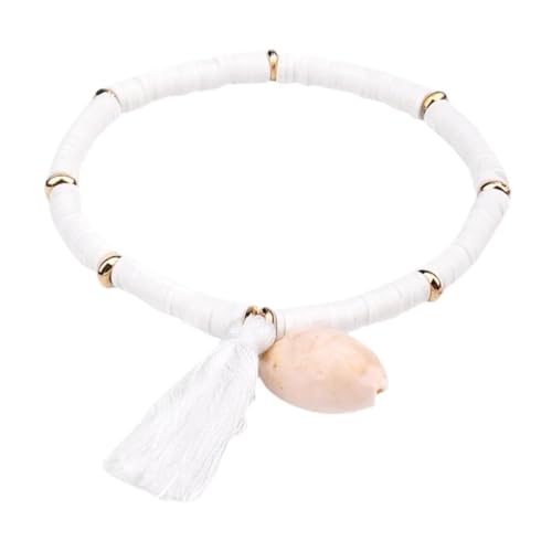 SAFIGLE 1 Stk Vielseitiges Armband aus damenschmuck frauenschmuck Attraktives Accessoire Armreifen aus Polymer Sommerdeko All-Match-Armband Muschelkette wild Polymer-Ton Weiß von SAFIGLE