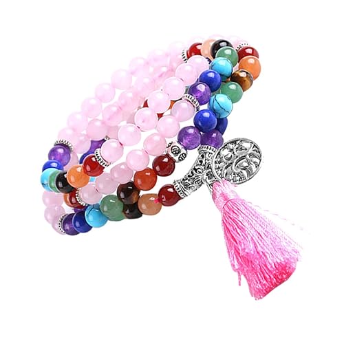 SAFIGLE 1 Stück 108 Rosa Kristallarmband Steinarmband Handgelenkskette gastgeschenke geburtstag geburtstags geschenke Armbänder Armband aus Steinperlen Damenarmband Mode Schmuck Zubehör von SAFIGLE