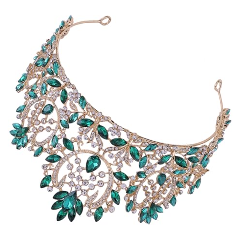 SAFIGLE 1 Stück Braut Tiara Hochzeitsdiademe Für Die Braut Prinzessin Krone Braut- Tiara-krone Tiara Der Abschlussballkönigin Queens Crown Braut Haarschmuck Hochzeit Grün von SAFIGLE