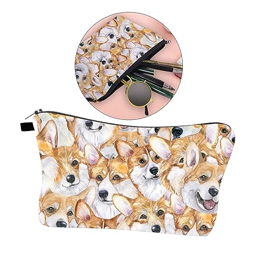 SAFIGLE 1 Stück Corgi-Kosmetiktasche Aufbewahrungstasche Make-up-Taschen-Organizer Speicherbeutel tragbare Kosmetiktasche Reise -Make -up -Tasche von SAFIGLE