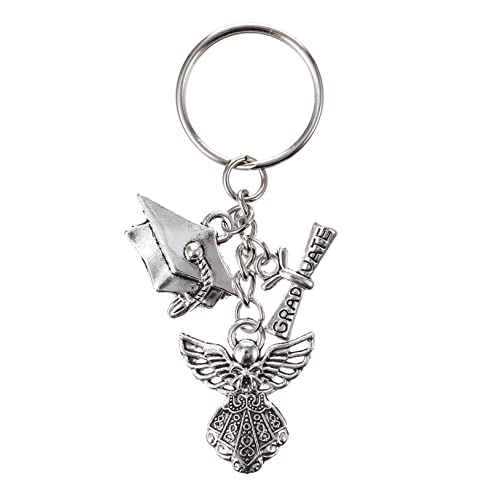 SAFIGLE Schlüsselanhänger Mit Abschlussgeschenk Doktorhut Engel-Design Dekoratives Schlüsselanhänger-Ornament Glatte Legierung Angenehm Zu Tragen Für Taschenanhänger von SAFIGLE