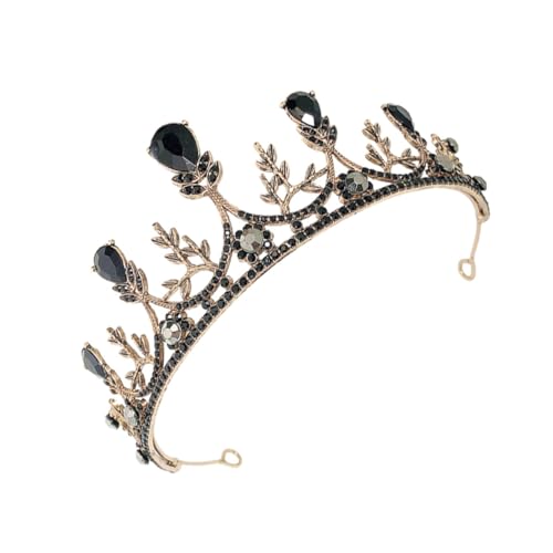 SAFIGLE 1 Stück Geburtstagskrone Süßer Haarschmuck Schicke Krone Anmutige Kopfbedeckung Charmante Haardekoration Retro-haarschmuck Braut-haarreifen Brautkleid Zubehör Schwarz Legierung von SAFIGLE
