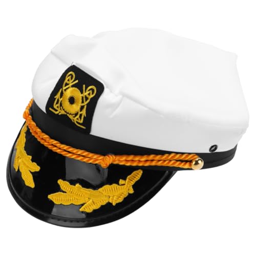 SAFIGLE Kapitänsmütze Für Erwachsene Hut Unisex Matrosenmütze Einstellbare Performance-mütze Kapitän Hut Cosplay Zubehör Sailor Party von SAFIGLE