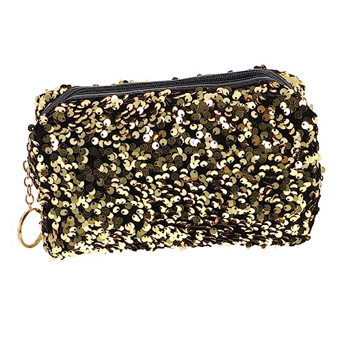 SAFIGLE Tragbare Kosmetiktasche Für Damen Glänzende Pailletten Make-up Tasche Großes Fassungsvermögen Reißverschluss Praktische Aufbewahrungstasche Für Reise Und Alltag von SAFIGLE