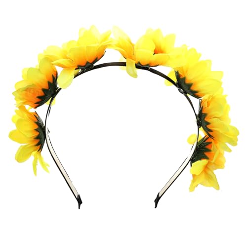 SAFIGLE Blumiges Stirnband Mit Simulierter Blume Blumenkopfschmuck Für Hochzeiten Festivals Und Partys Blumengirlande Haarreif Für Urlaub Und Fotografie von SAFIGLE