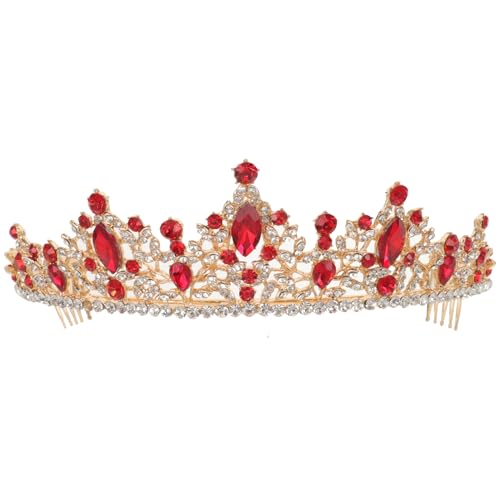 SAFIGLE 1 Stück Krone Stirnband Prom Haarzubehör Quinceanera Prinzessin Tiara für Frauen braut prinzessin tiara Heimkehr Brautstirnband Hochzeitskrone Mädchenkrone Krone mit Kamm rot SAFIGLE 1 Stück Krone Stirnband Prom Haarzubehör Quinceanera Prinzessin Tiara für Frauen braut prinzessin tiara Heimkehr Brautstirnband Hochzeitskrone Mädchenkrone Krone mit Kamm rot von SAFIGLE
