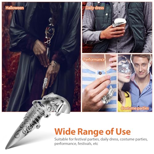 SAFIGLE 1 Stück Offener, Gothic-fingerschmuck für Männer, Verstellbarer Silberring- von SAFIGLE