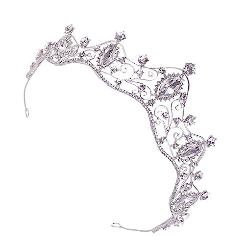 SAFIGLE 1 Stück Prinzessin Kopfbedecke Krone Stirnband für Mädchen Krone im barocken Stil Stirnband Geburtstag Krone für Mädchen Kopfschmuck für Mädchen Mädchenkrone Zinklegierung Silber von SAFIGLE