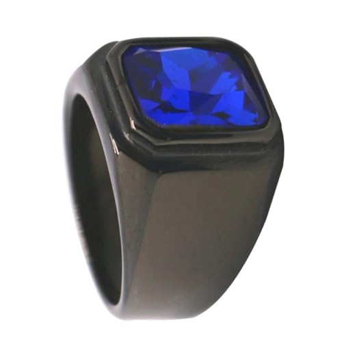 SAFIGLE 1 Stück Ring mit schlichtem Design Edelsteinring Glassteinring Mann Ring Blue von SAFIGLE