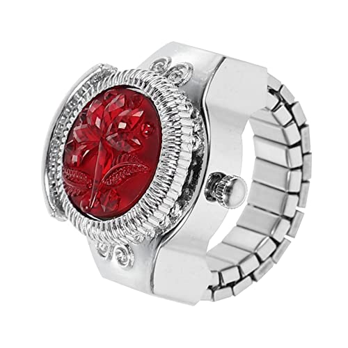 SAFIGLE Ringuhr Freizeituhr Miniuhr Modeschmuck Einzigartige Uhr Zinklegierung Roseförmig Klein Retro Tragbar Dekorativ Praktisch Einfach Passend Vielseitig Betrachten Schmuck von SAFIGLE