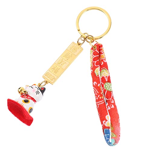 SAFIGLE 1 Stück Schlüsselanhänger Armband Schlüsselanhänger Maneki Neko Schlüsselanhänger Charms Halter Kawaii Schlüsselanhänger Tier Apfelanhänger Plüsch Maneki Neko von SAFIGLE