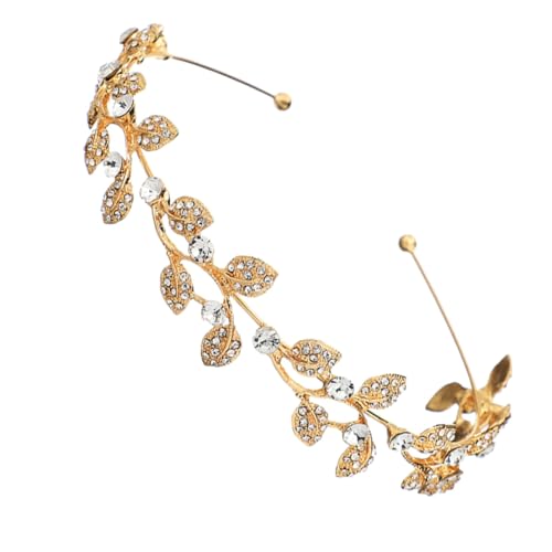 SAFIGLE Kopfschmuck Haarreif Aus Legierung Mit Kristallen Blattform Design Schöner Haarschmuck Für Damen Accessoire Für Hochzeitskleider von SAFIGLE