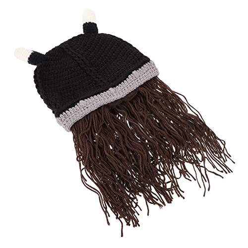 SAFIGLE Barthut Cosplay-kopfbedeckung Kuhhornhut Partyhut-requisiten Helm-party-dekor Aus Wollgarn Langlebig Leicht Tragbar Für Halloween-partys Kostümbälle von SAFIGLE