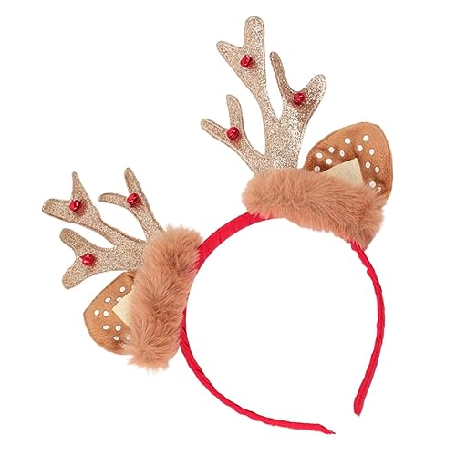 SAFIGLE 1 X Weihnachts-Stirnband Weihnachts-Dekor Haar-Dekor Süßigkeiten-Dekor Weihnachten Hirschohren Stirnband Simulation Zweig-Kopfschmuck Weihnachtsfeier-Stirnband von SAFIGLE