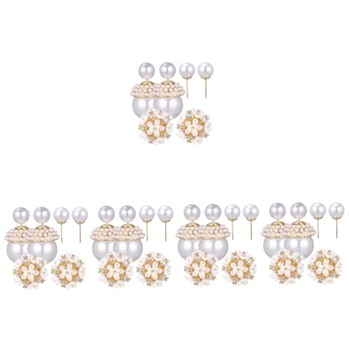 SAFIGLE 10 Paar Ohrringe Ohrstecker kolczyki damskie valentinsgeschenke valantines gift schmuck set Schmuck Geschenke Perlen-Creolen die Blumen Deckel silberne Nadel Fräulein von SAFIGLE