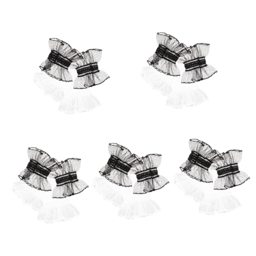 SAFIGLE 10 Paar Spitzenärmel Dekorative Handgelenk-Manschetten Dekorative Handgelenk-Ärmel Frauen kurze Spitzenhandschuhe Brauthandschuhe für den Abschlussball Handgelenkmanschetten von SAFIGLE