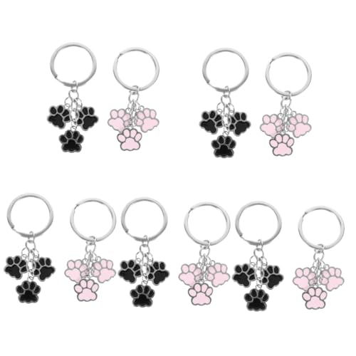 SAFIGLE 10 STK Fußabdruck Schlüsselanhänger Taschenanhänger mit Pfotenabdruck Emaille-Pfoten-Schlüsselanhänger Telefon Brieftasche Schlüsselbund Geldbörse hängende Verzierung Metall von SAFIGLE