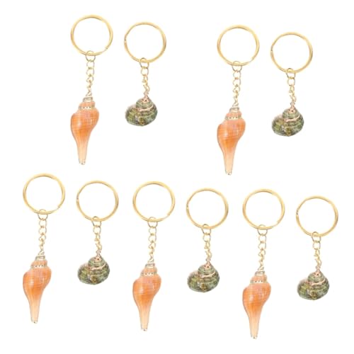 SAFIGLE 10 STK Muschel Schlüsselanhänger Modell Gold süße schlüsselanhänger weinachts Schlüsselbund Golddekor dekorative Schlüsselanhänger Rucksack-Muschelanhänger Metall von SAFIGLE