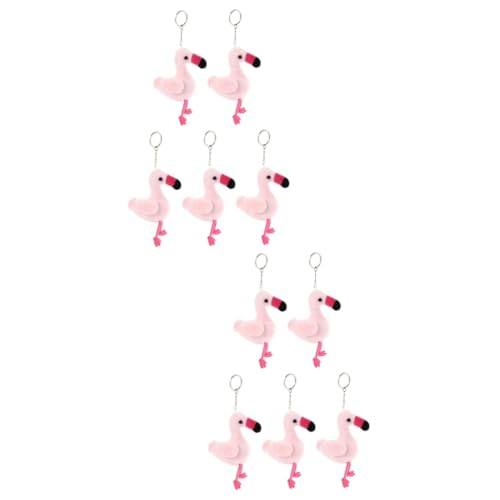 SAFIGLE 10 STK Plüsch-anhänger Geldbörsenhalter Fürs Auto Plüschtier Mini-Spielzeug Autoanhänger Cartoon-Tiere-anhänger Flamingos Spielzeuge Puppe Pp Baumwolle Klauenmaschine Rosa von SAFIGLE