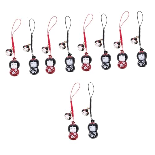 SAFIGLE 10 STK Puppenglocken im japanischen Stil Schlüsselbund Schlüsselanhänger Schultaschen- im japanischen Stil Mehrfarbig Baby Benutzerbild die Klingel Marionette von SAFIGLE