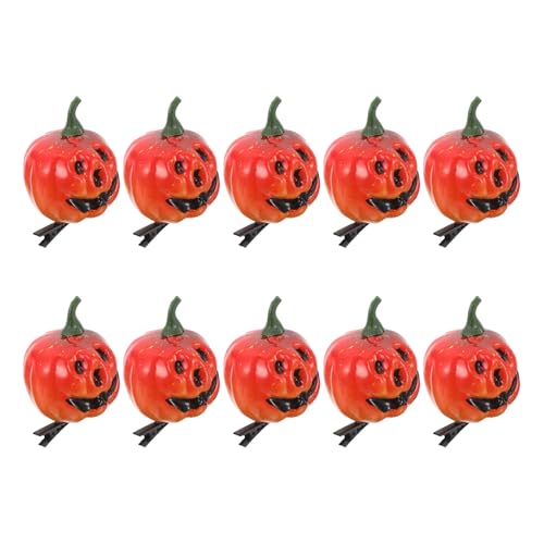 SAFIGLE 10 Stück Halloween-Haarspangen: Simulierter Kürbis, Haarschmuck für Frauen, Kinder und Mädchen, Pompom-Alligator-Haarspangen, Halloween-Party-Kostümzubehör von SAFIGLE