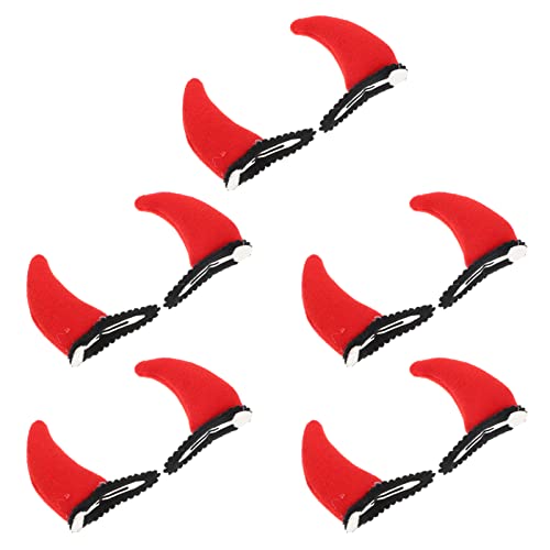 SAFIGLE 10 Stück Halloween Teufelshörner Haarklammern Rote Haarspangen für Cosplay Partys und Tägliches Styling Passend für Damen und Mädchen von SAFIGLE