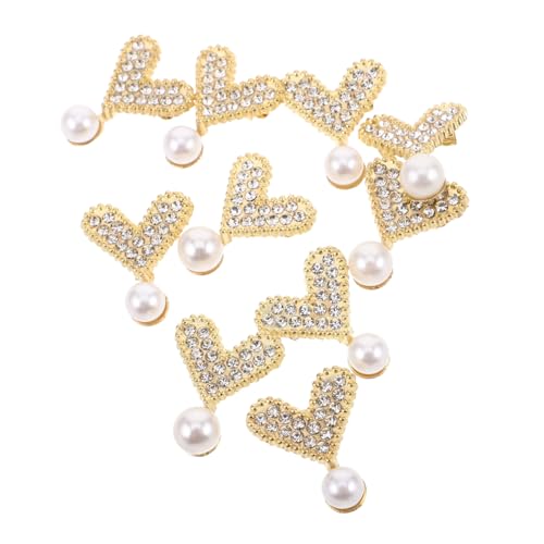 SAFIGLE 10 Stück Herzbrosche Vintage Perlenbrosche Anstecknadel Schal Clip Anstecker Anstecknadel Statement Schmuck Für Frauen Brautparty Kleid Schal Kleidung Dekoration von SAFIGLE