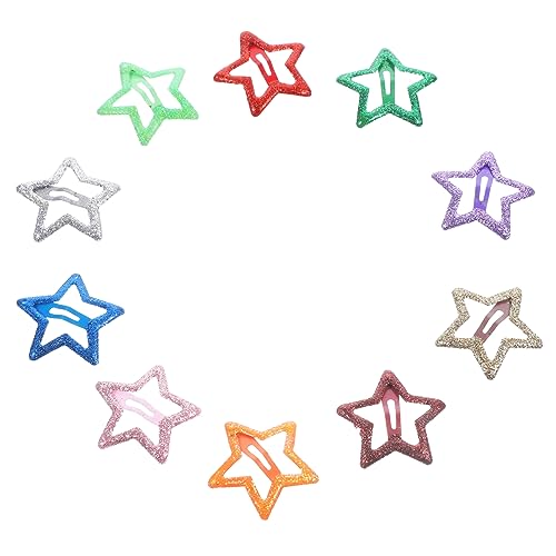 SAFIGLE 10stücke Stern-haarspangen Aus Metall Dekorative Haar-accessoires Für Kleinkinder Und Junge Mädchen Kleine Haarspangen Für Mädchen Snap-clips Für Frisuren Und Fransen Schonend Für von SAFIGLE