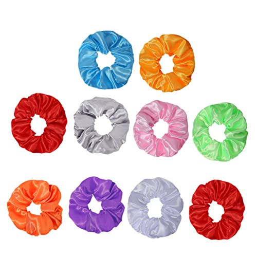 SAFIGLE 10 Stück Leuchtende Haargummis Farbige Haarbänder für Festivals Partys Alltag Elastische Haarschmuck Ringe für Damen Einfaches Design Stylische Zufällige Farbe von SAFIGLE