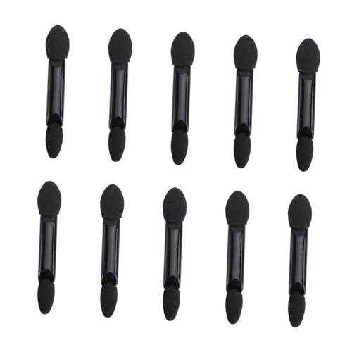 SAFIGLE 10 Stück Lidschatten Pinsel Schwamm Dual Farbe Mischen Pinsel Make-up Make -up -Pinselwerkzeug Make -up -Bürsten Augenbürsten für Lidschatten Make-up-Augenpinsel Schwarz von SAFIGLE