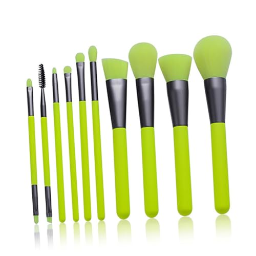 SAFIGLE 10stücke Teiliges Kosmetik-pinselset Beauty-kunstfaser-kosmetikkits Für Frauen Und Mädchen Grün Make-up-werkzeugset Für Täglichen Und Professionellen Gebrauch von SAFIGLE