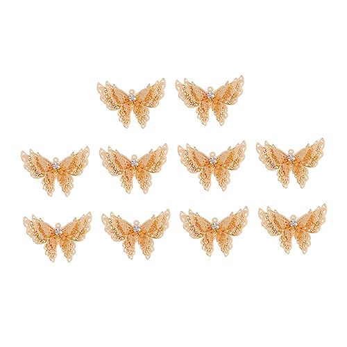 SAFIGLE 10 Stück Schmetterling Haarnadel Zubehör Selbstgemacht Vintage Haarschmuck Kupferschmuckanhänger für Haarnadeln Dekorative Haarstäbe Bastelbedarf für Damen von SAFIGLE