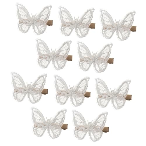 SAFIGLE 10stücke Weiß Spitze Haarspange Damen Haarnadel Spitzen Stickerei Haarschmuck Haarkralle Ca Weiß von SAFIGLE