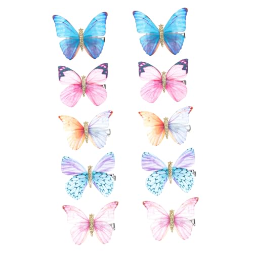 SAFIGLE 10 Stück Schmetterlings Haarspangen Bunte Haarclips für Halloween Weihnachten Hochzeiten und Partys Dekorative Haarnadeln für Damen und Mädchen von SAFIGLE