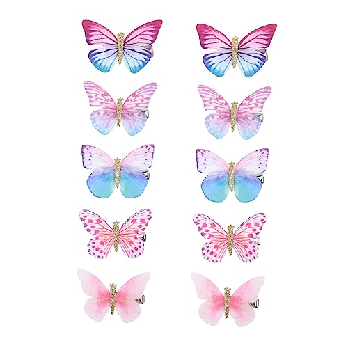 SAFIGLE 10stücke Schmetterlingshaarnadeln Für Mädchen Haarspangenornamente Party Und Cosplay-accessoires Haarspangen Aus Leichtem Material Für Besondere Anlässe von SAFIGLE