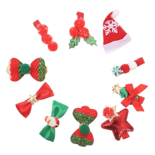 SAFIGLE 10 Stück Teiliges Haarklammern Set mit Weihnachts Duckbill Clips Bunte Haarschmuck für Mädchen Haarstyling Hautschonend Festhaltend Weihnachtliche Accessoires von SAFIGLE
